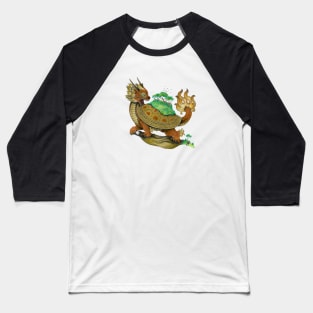 Bronze Asian Turtle Dragon Baseball T-Shirt